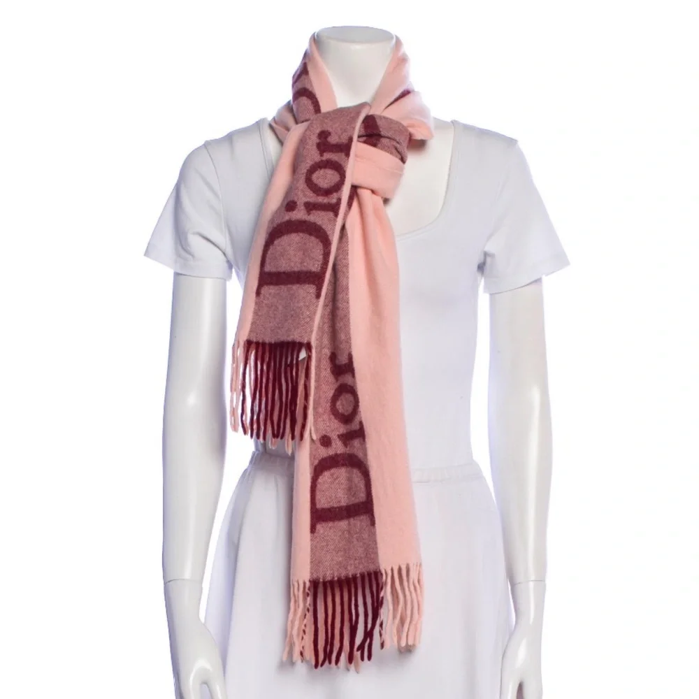 NWT Christian Dior scarf, logo with pink and mauve/purple